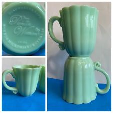 Pioneer Woman Timeless Beauty Green Jadeite Glass Cups 14.5 oz Set of 2 Mugs picture