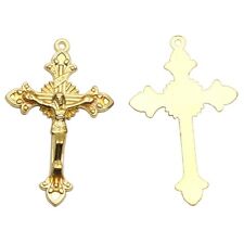 50pcs of 2 Inches Gold Tone Alloy Religious Rosary Crucifix Cross picture