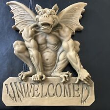VTG Toscano Dragon Gargoyle Mythical Sculpture Unwelcomed Statue Door Wall Hang picture