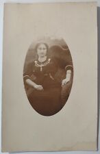 Vintage RPPC Postcard Woman Girl on Wicker Chair Portrait picture
