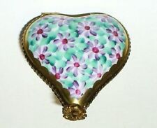 LIMOGES BOX - ROCHARD - FLORAL HEART - DAISY FLOWERS - ASTERS - ANNIVERSARY picture