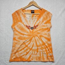 Harley Davidson T-Shirt Women's S (read) Orange Tie Dye Doc's St Louis 2004 picture