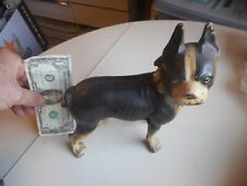 Scarce antique Hubley Cast Iron & Painted Boston Terrier W/Spike Collar Doorstop picture