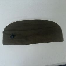 Vintage USMC Marine Corps Garrison Cover Cap Green 7 1/4 Poly Wool W/ EGA Pin picture
