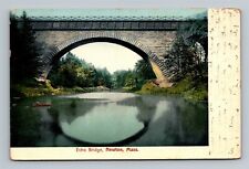 Newton MA Echo Bridge Old Undivided Back Postcard View New England News Company picture