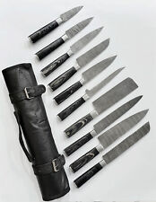 Professional Kitchen Knives Custom Made Damascus Steel 10 pcs of Set with Bag picture