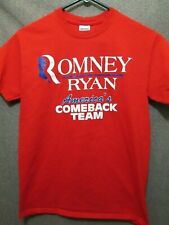 MITT ROMNEY PAUL RYAN 2012 PRESIDENTIAL RACE T-SHIRT SMALL RED picture
