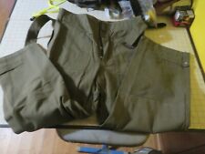 Vintage French? Military Heavy Canvas Army Pants Green attached belt Militaire picture