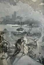 1905 New York Harbor North River East River Battery illustrated picture