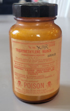 Vtg 1930's Merck Pharmaceutical Bottle Apothecary POISON Skull and Crossed Bones picture