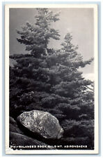 New York NY RPPC Photo Postcard Balanced Rock Bald Mountain Adirondacks c1940's picture