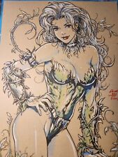Poison Ivy Ink/Pencil Original Comic Art Illustration Signed 8.5x11 COA  picture