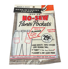 Vintage No-Sew Pants Hip Side Pockets Slacks 1 Pair Repair Lucas Products USA picture