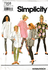 Simplicity Pattern 7968; Misses Leggings & Loose Fitting Shirt, Size 12-18, FF picture