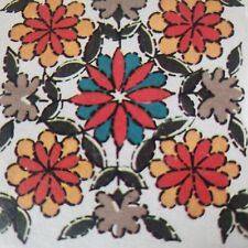 Vintage 1960s Blank Greeting Card Minatute Tiny Ftanneable Art Floral Trippy picture