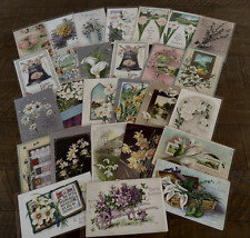 Lot of 27 Antique~POSTCARDS  with Pretty EASTER Lilies & Flowers~In Sleeves-h358 picture