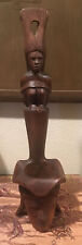 Unique WOOD HANDCRAFTED TRIBAL DESIGN STATUE Candleholder? picture