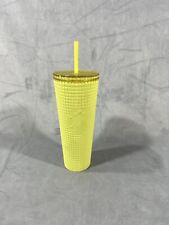 Starbucks Winter 2023 Meadow Yellow Soft Touch Grid Tumbler Cold Cup Venti 24 oz picture