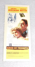 Arch Triumph Movie Poster Collectors Card Ingrid Bergman Charles Boyer 7