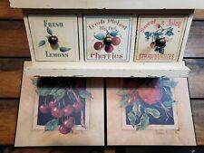 Creative Co-op Fruit Designed Box with Three drawers and Matching Fruit Pictures picture