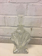 Vintage Antique Czech Czechoslovakia Clear Glass Perfume Bottle picture