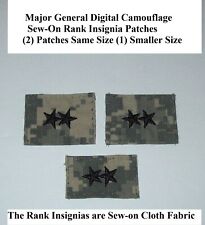 Major General Digital Camouflage Cloth Sew-on Rank Insignias Lot of (3) picture