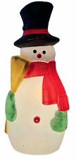 Vintage TPI Snowman W/broom Blowmold 31”Christmas outdoor decor Works picture