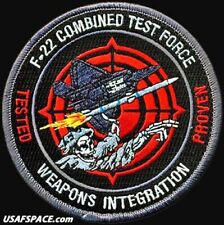 USAF 411th FLIGHT TEST SQ -F-22 COMBINED TEST FORCE- WEAPONS INTEGRATION- PATCH picture