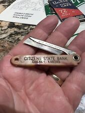Vintage Gits Razor Nife-Cheney Kansas-Citizens State Bank-Insurance Agency Knife picture