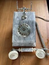 Vintage Antique Marble Rotary Telephone Dial Phone w/ Double Bells picture