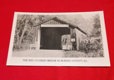 c1950s RPPC Covered Bridge THE RED COVERED BRIDGE. INDIANA unused POST CARD picture