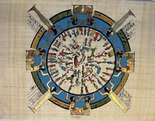 Rare Authentic Hand Painted Ancient Egyptian Papyrus- Zodiac - 24x16 Inch picture