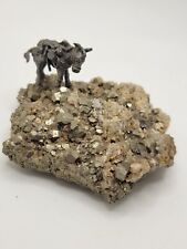 Vintage Pewter Mining Donkey / Mule  Standing On Fools Gold picture