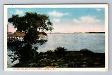 Eastport ME-Maine, Harbor and Sardine Factory, Vintage Souvenir Postcard picture