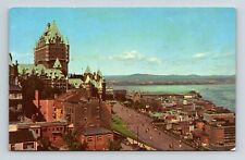 Quebec Canada Chateau Frontenac Lower Town Scenic Overlook Chrome Postcard picture