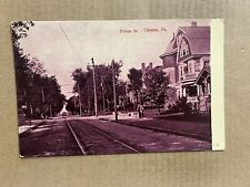Postcard Chester PA Pennsylvania Potter Street Trolley Tracks Homes Vintage PC picture