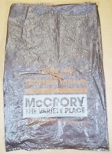 Vtg 70s McCrory Store Plastic Bag The Variety Place Advertising Brown Tan picture