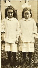 U4 Photograph Girls 1910-20's Twin Sisters Portrait picture