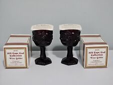 New Avon 1876 Cape Cod Collection Red Glass Wine Goblet/Candle Holder Lot Of 2  picture