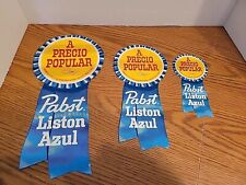 (VTG) 1960s Pabst beer Spanish 3 window stickers sign light up ribbons Rare picture
