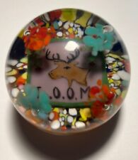 Antique Loyal Order of the Moose Heavy Glass Paperweight  ~Beautiful Condition ~ picture