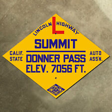Donner Pass summit California CSAA Lincoln Highway road sign auto club AAA US 40 picture