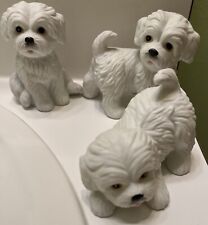 3 Vintage Homco White Maltese Westie Puppy Dog Figurines made in Taiwan 1411 picture
