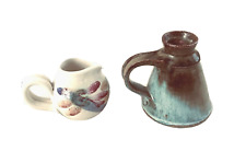 Pair of Miniature Studio Art Pottery Pitchers/Vases - Signed picture