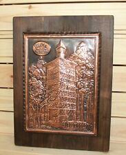 Vintage Bulgaria Zlatitsa tower hand made wall hanging copper plaque picture
