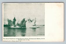 Portsmouth Harbor NH, Explosion Hendersons Point New Hampshire Vintage Postcard picture