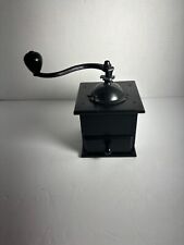 Vintage Black wood coffee grinder works great Great for display too. picture