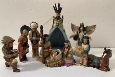 Vintage Native American Indian Nativity  TeePee Manger 7 Piece Set 2003 WGM NEW picture