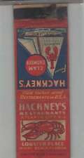 Matchbook Cover - Miami Beach Hackney's Restaurant Lobster Place Miami Beach, FL picture