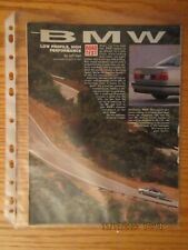 1245 VINTAGE Original 1991 BMW M5 4 page color Road Test picture